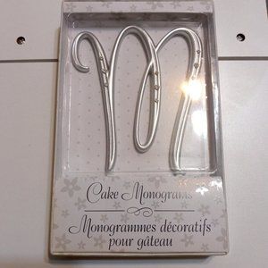 Silver 'M' Cake Topper